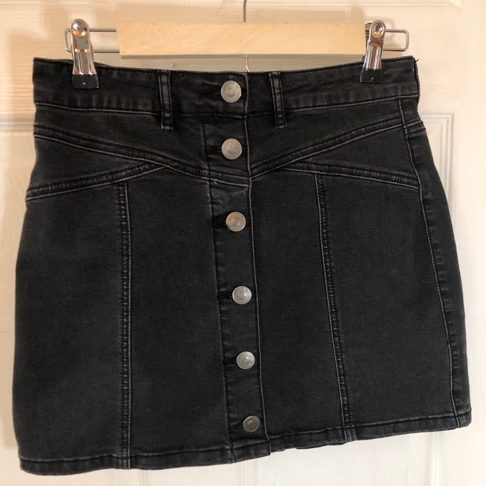 Dark Wash Jean, Button-up Skirt